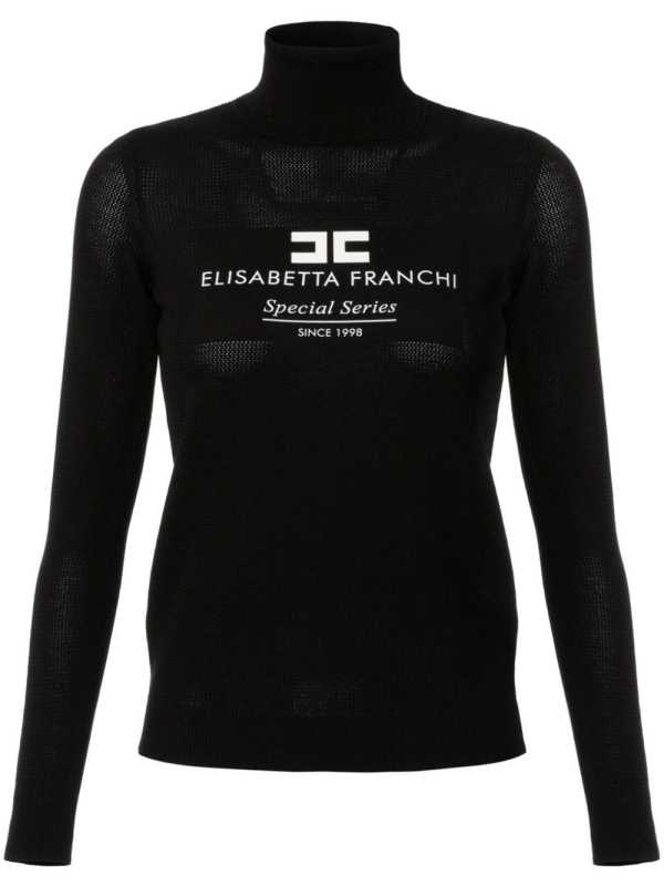 logo print knitted top