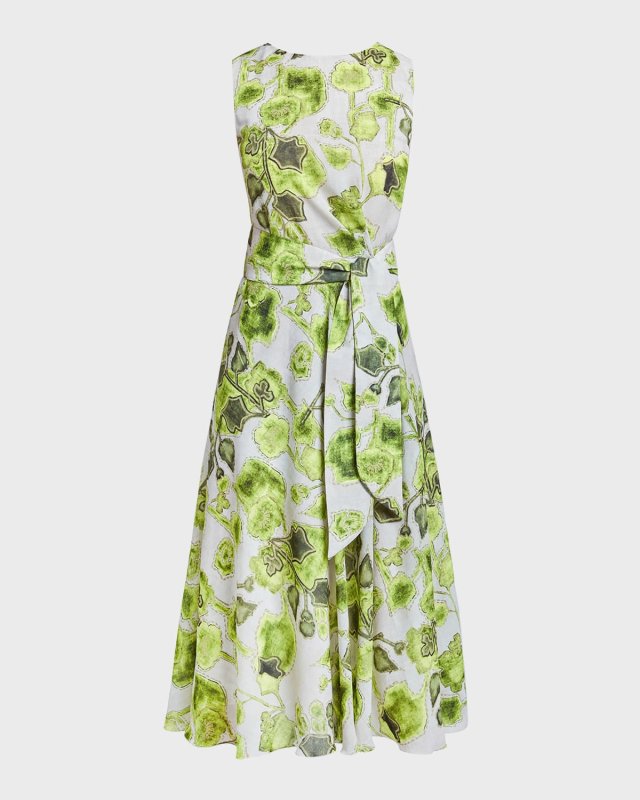 Carma Floral-Print Georgette Midi Dress