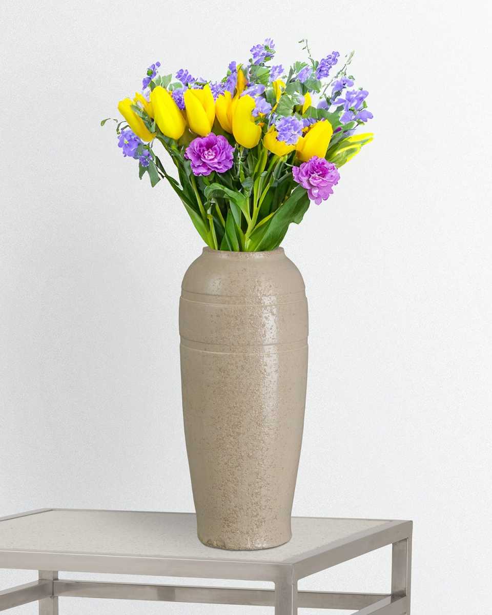 Distressed White 22" Tall Vase