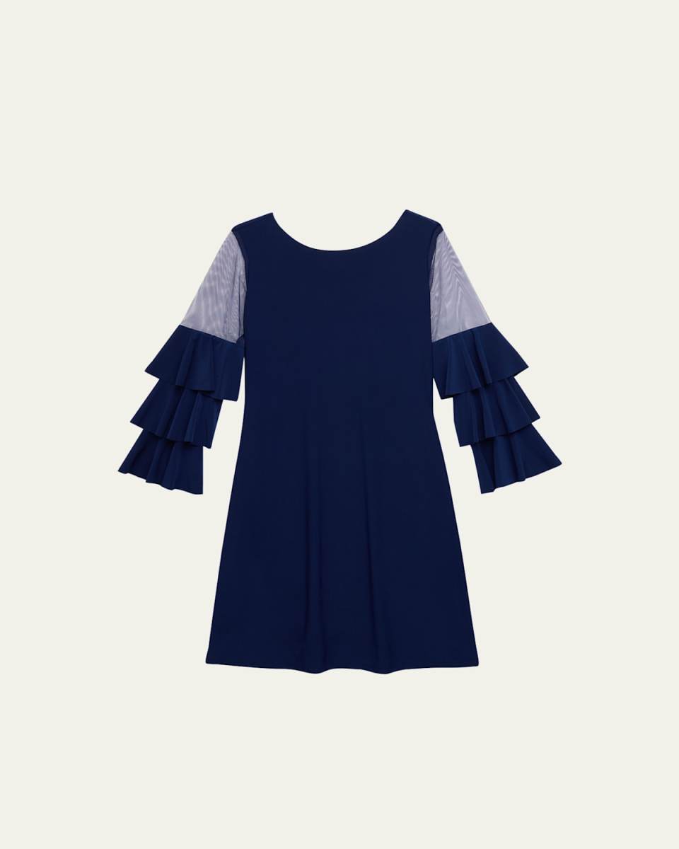 Girl's Tiered Sleeve Sheath Dress, Size 7-16