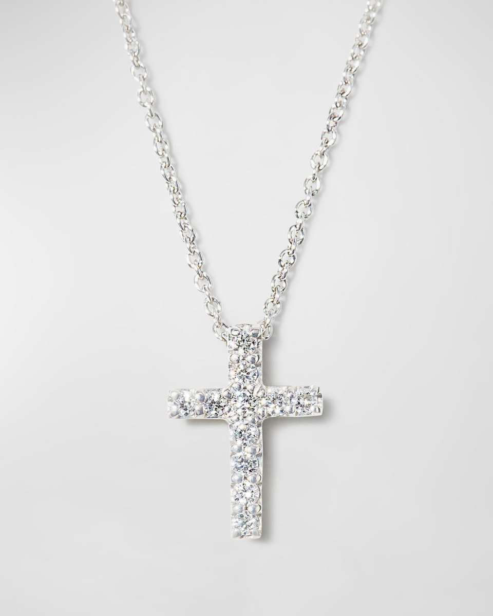 18k Small Diamond Cross Pendant Necklace