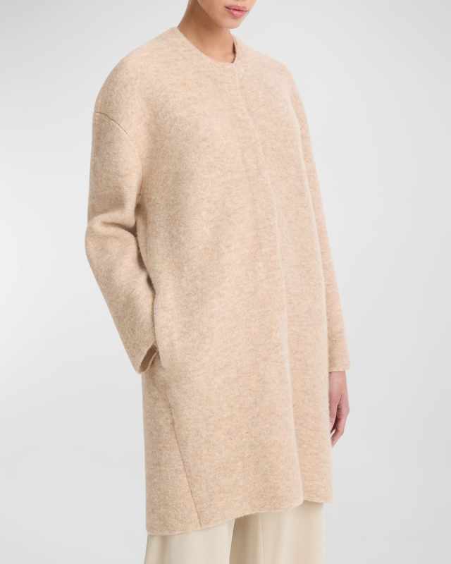 Sculpted Wool-Blend Car Coat