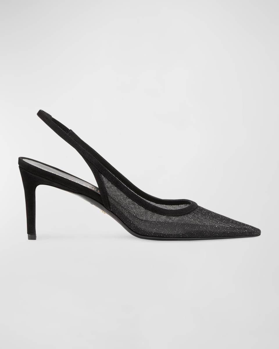 Stuart Mesh Slingback Pumps