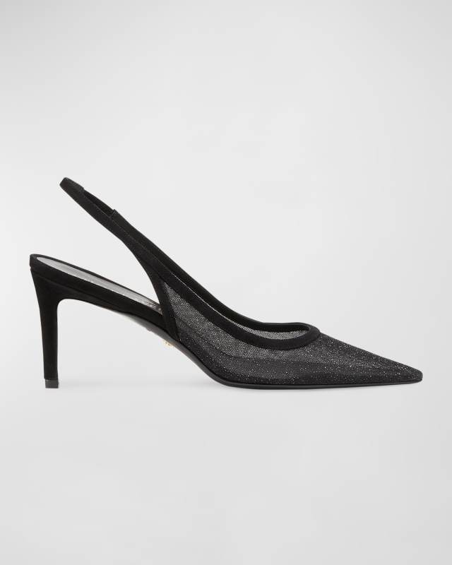 Stuart Mesh Slingback Pumps