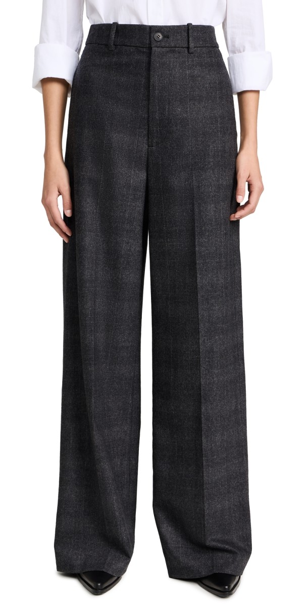 Nili Lotan Johan Pants Charcoal Plaid