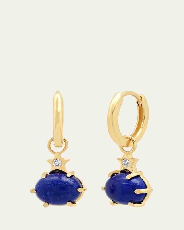 Mini Cosmo Hoop Earrings in Lapis