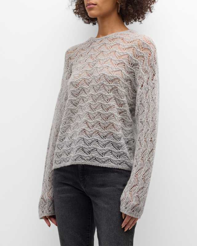 Cashmere Lace Knit Sweater