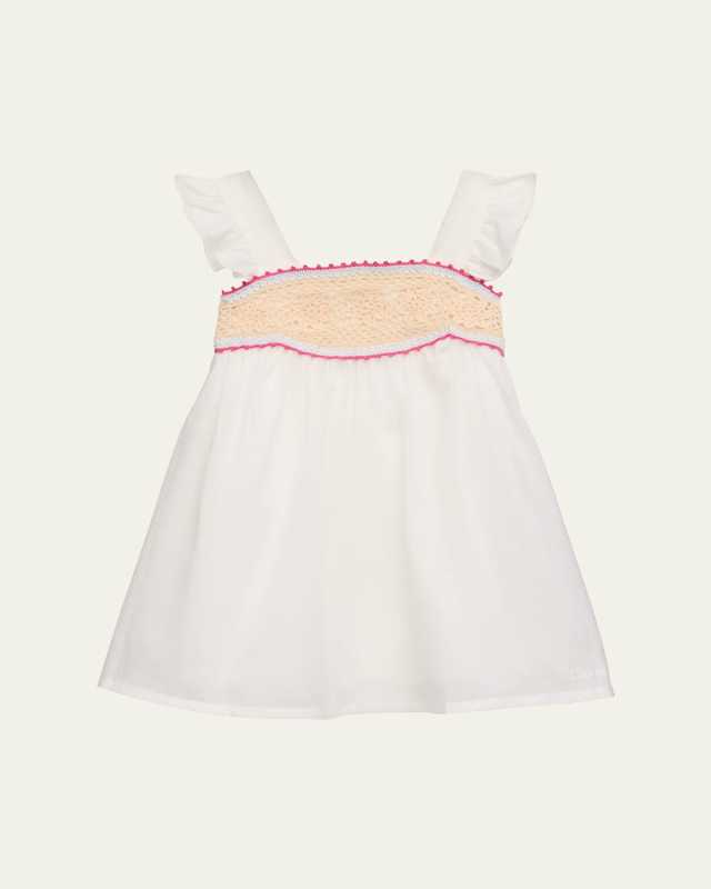 Girl's Crochet Cotton Dress, Size 6M-3T