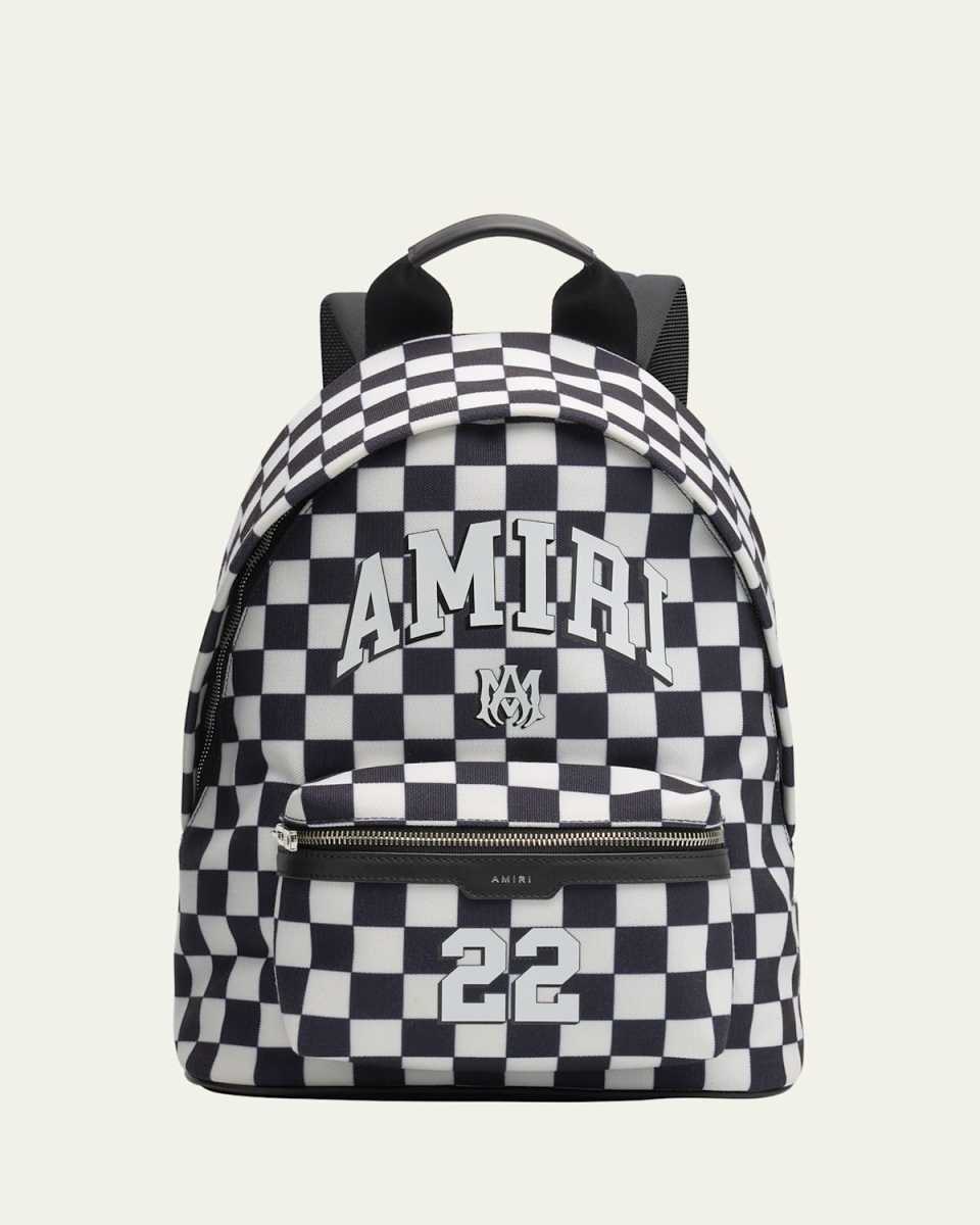 Boy's Logo-Print Check-Print Backpack