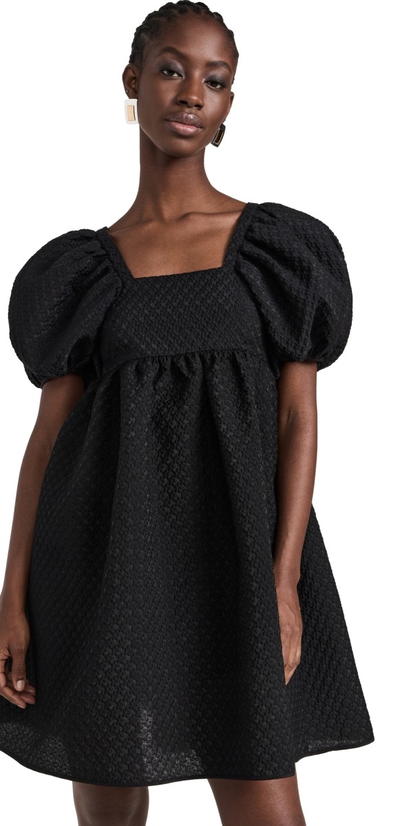 Cecilie Bahnsen Tilde Dress Blossom Matelasse Black Black