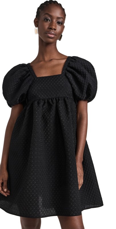 Cecilie Bahnsen Tilde Dress Blossom Matelasse Black Black
