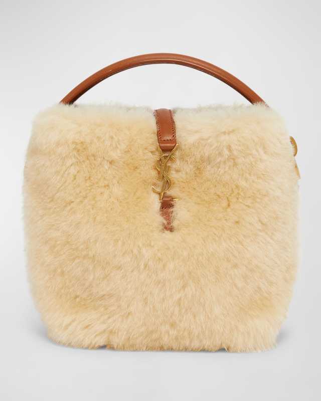 Le 37 Mini YSL Bucket Bag in Lamb Shearling Fur