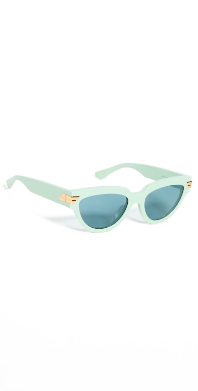 Bottega Veneta Bold Ribbon Cat Eye Sunglasses Green/Green/Gr
