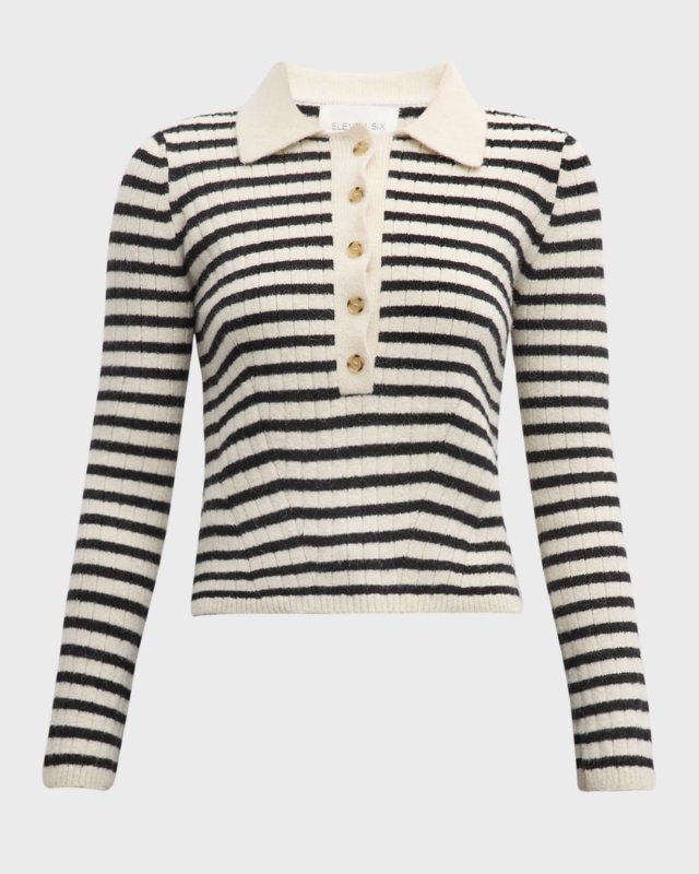Elliot Stripe Knit Ribbed Sweater
