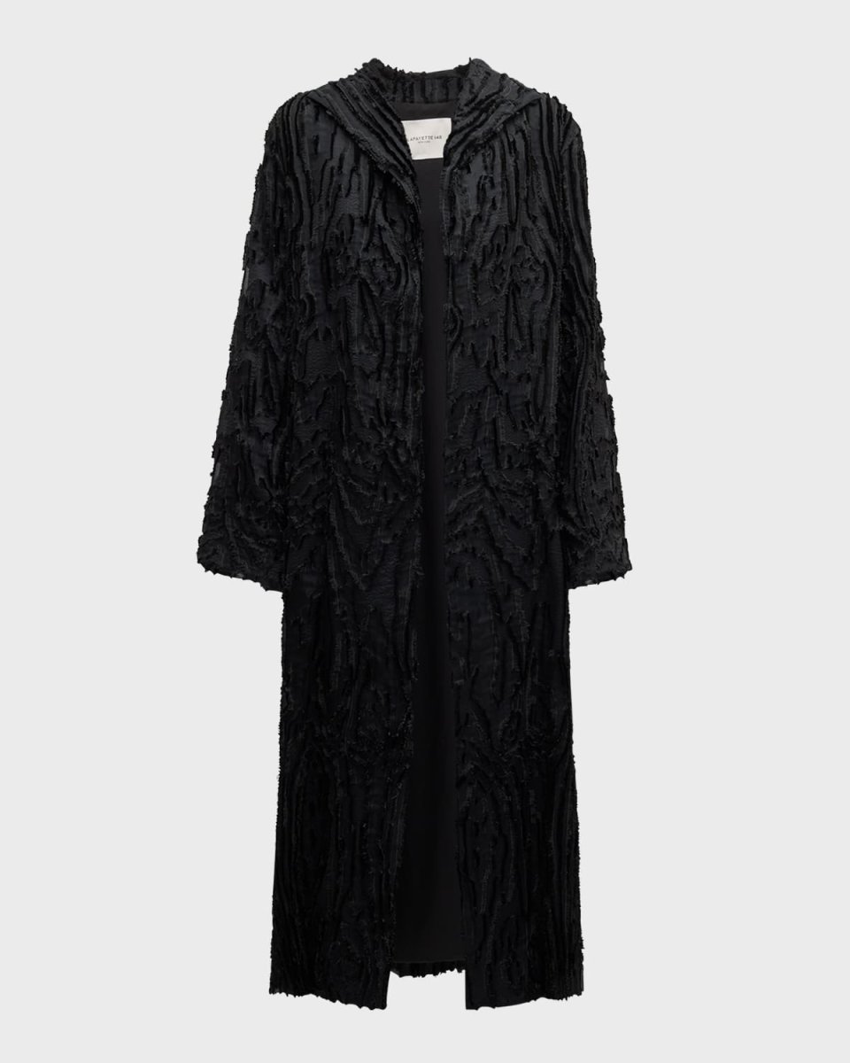 Wrap-Front Textured Jacquard Jacket