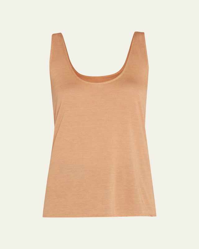 Michal Relaxed Linen Scoop-Neck Tank