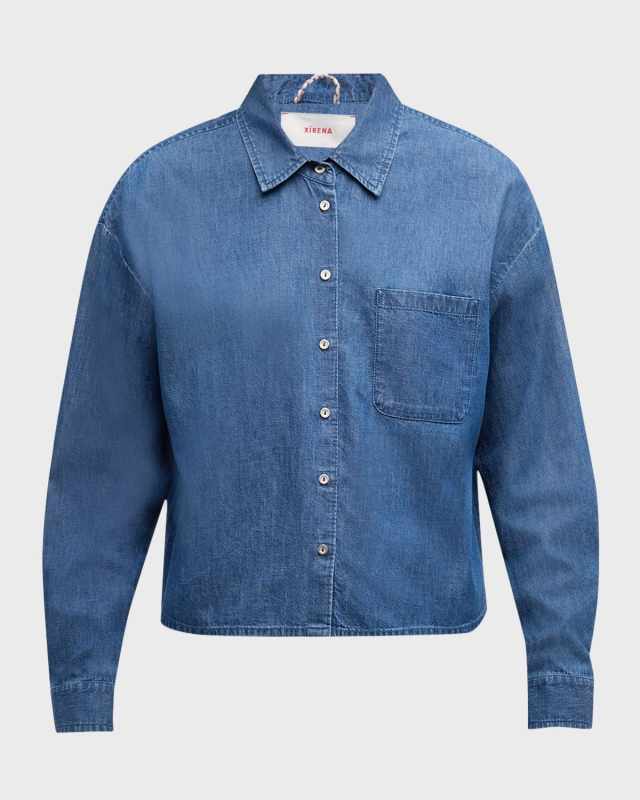 Dion Button-Down Cotton Chambray Shirt