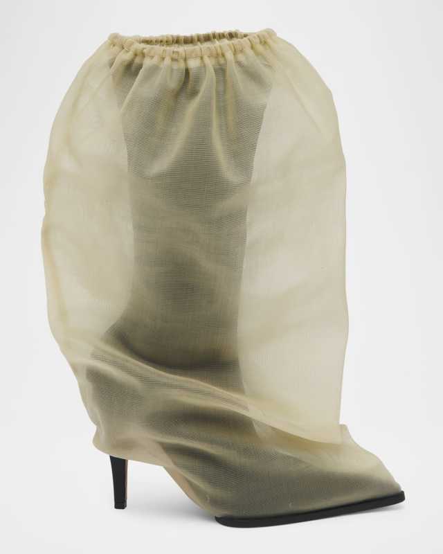Sheer Bag Stiletto Boots