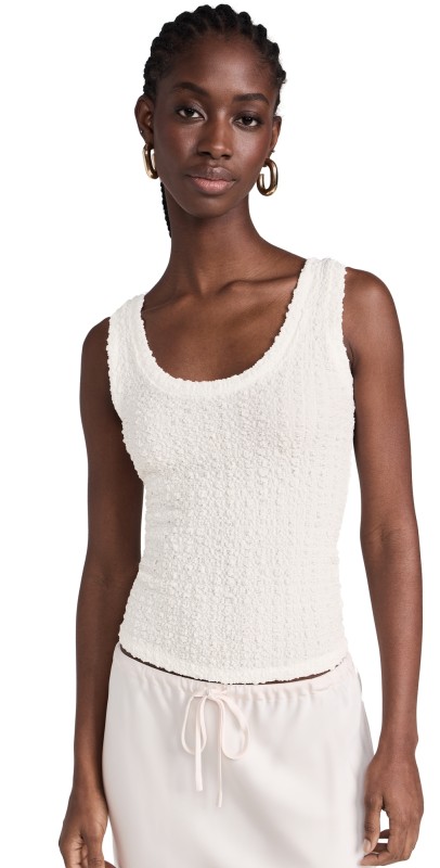 Enza Costa Puckered Tank Undyed