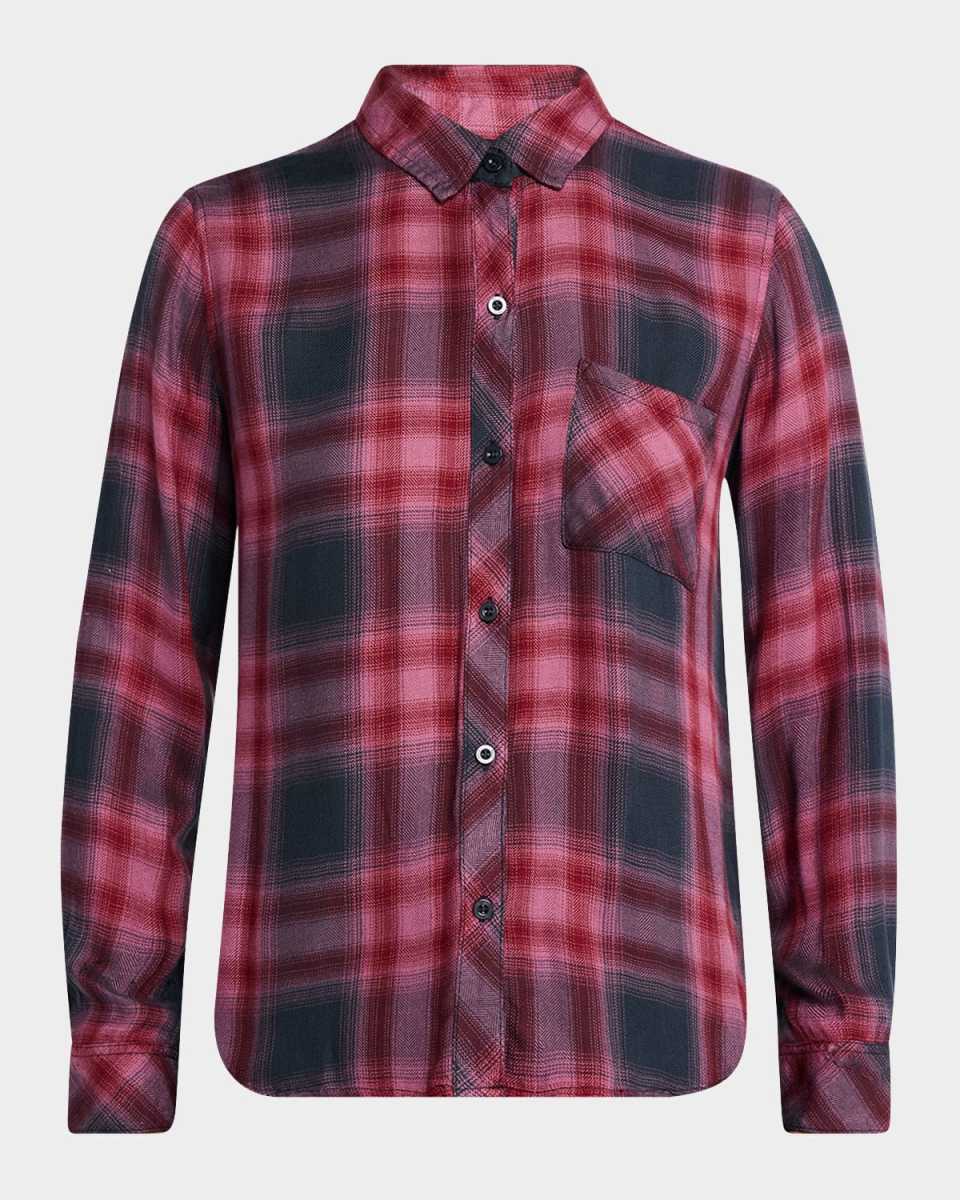 Hunter Plaid Button-Front Shirt