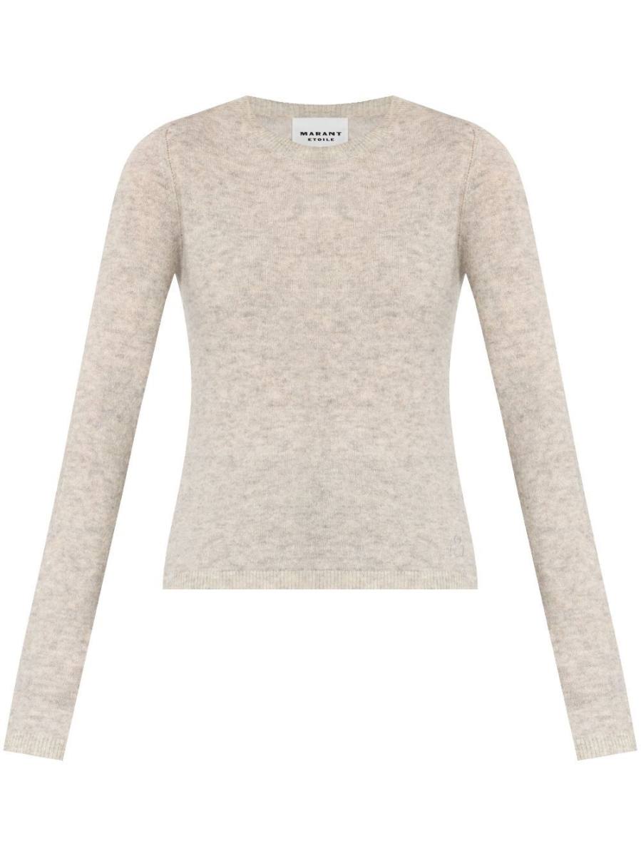 brushed crew-neck jumper
