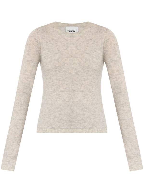 brushed crew-neck jumper