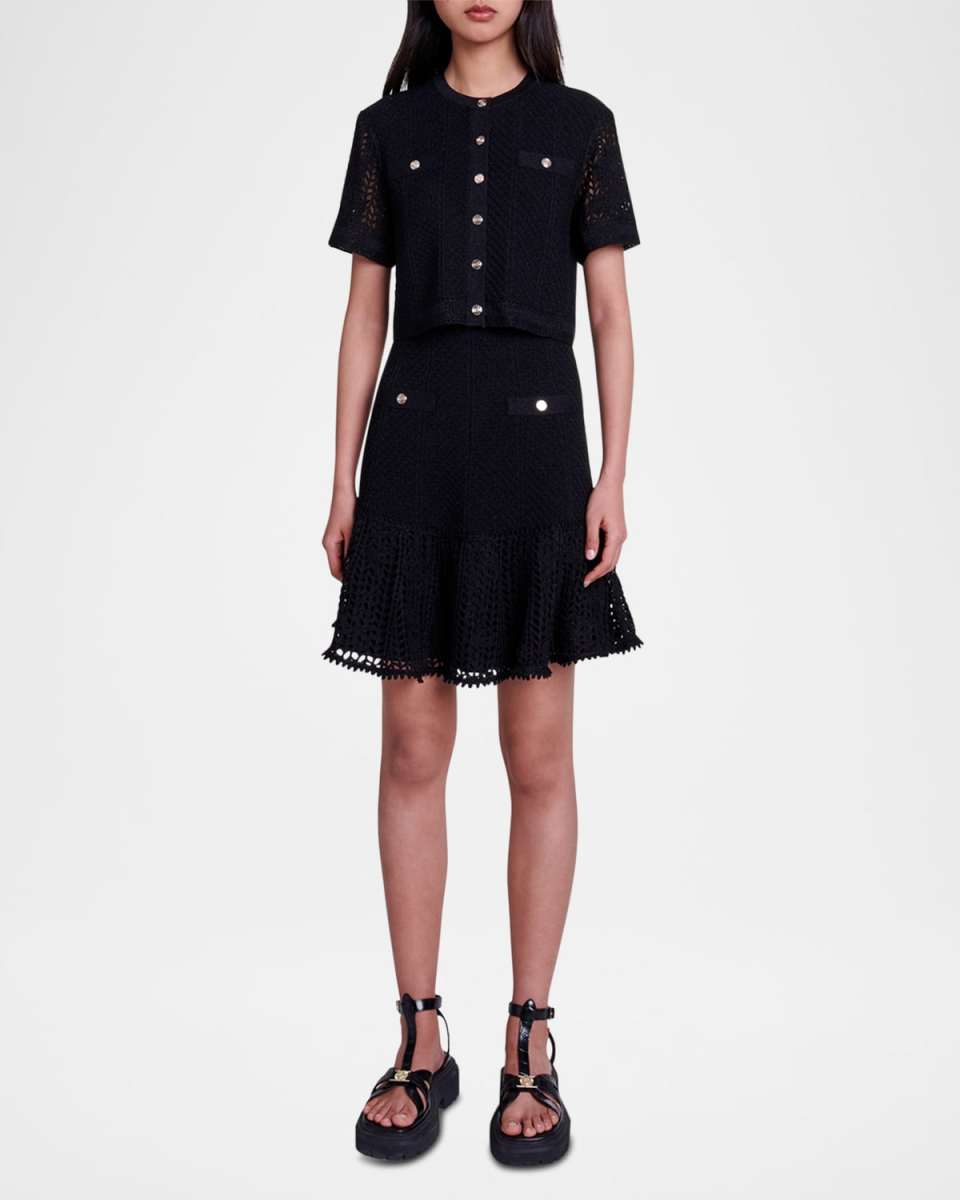 Rochelly Two-in-One Crochet Mini Dress