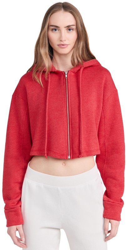 Year of Ours The Classic Zip Up Sweatshirt Red