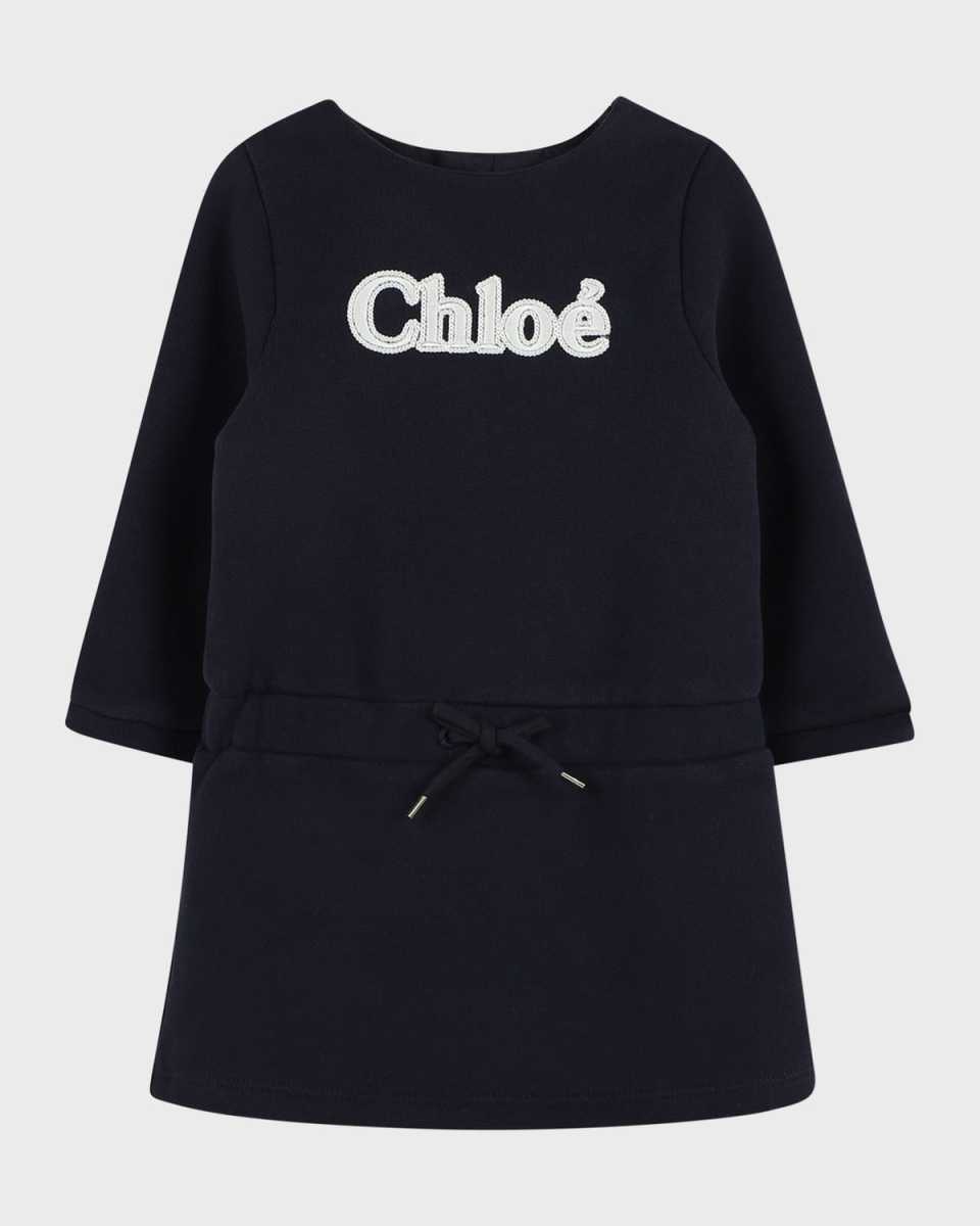 Girl's Logo Embroidered Fleece Dress, Size 12M-3