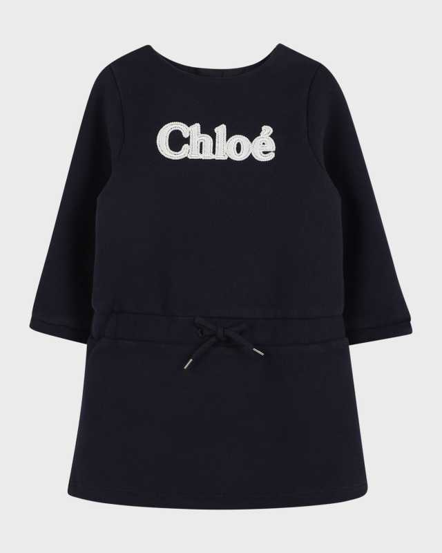 Girl's Logo Embroidered Fleece Dress, Size 12M-3
