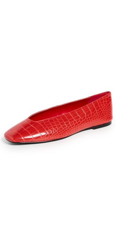 Good American Croc Ballet Flats Grenadine