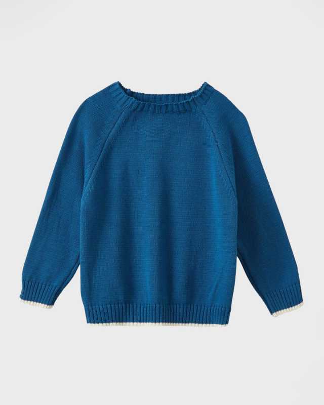 Kid's Organic Cotton Crewneck Sweater, Size 2-9