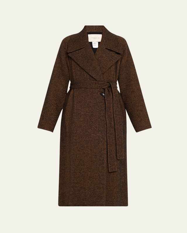 Chevron Alpaca Wool Coat