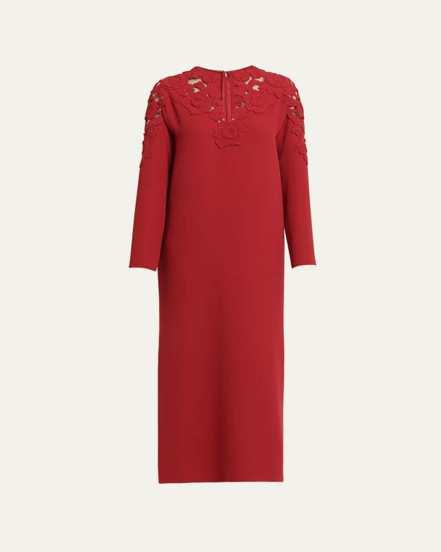 Long Flower Cutout Tunic Dress