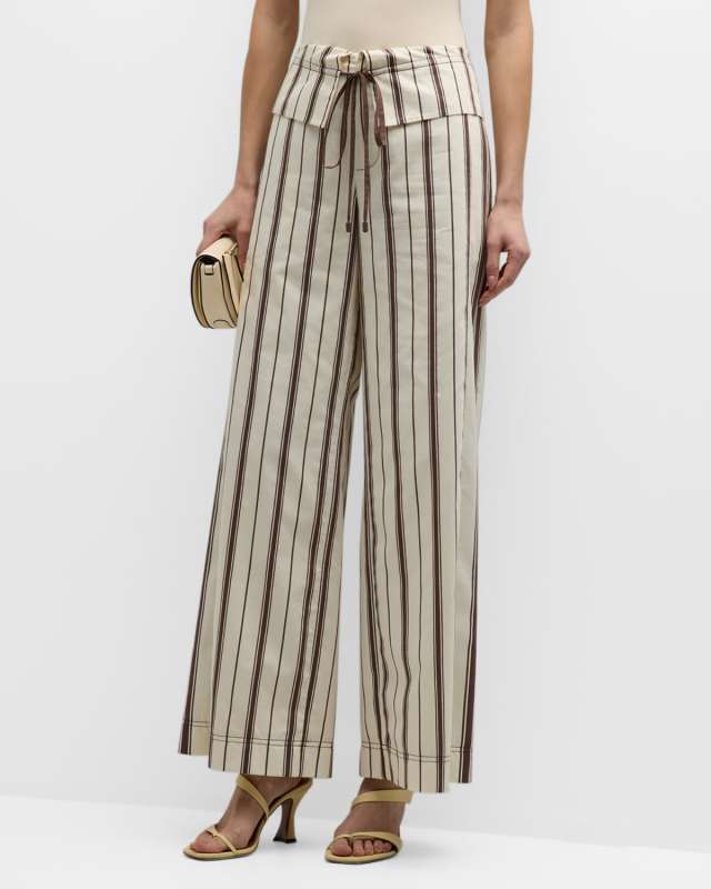 Cannoli Striped Folded Pants