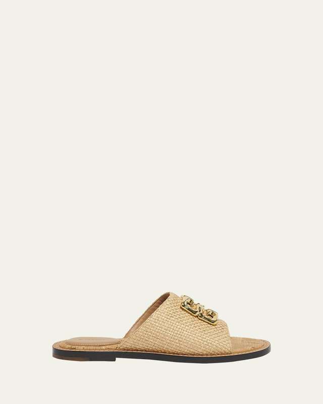 4G Medallion Woven Slide Sandals