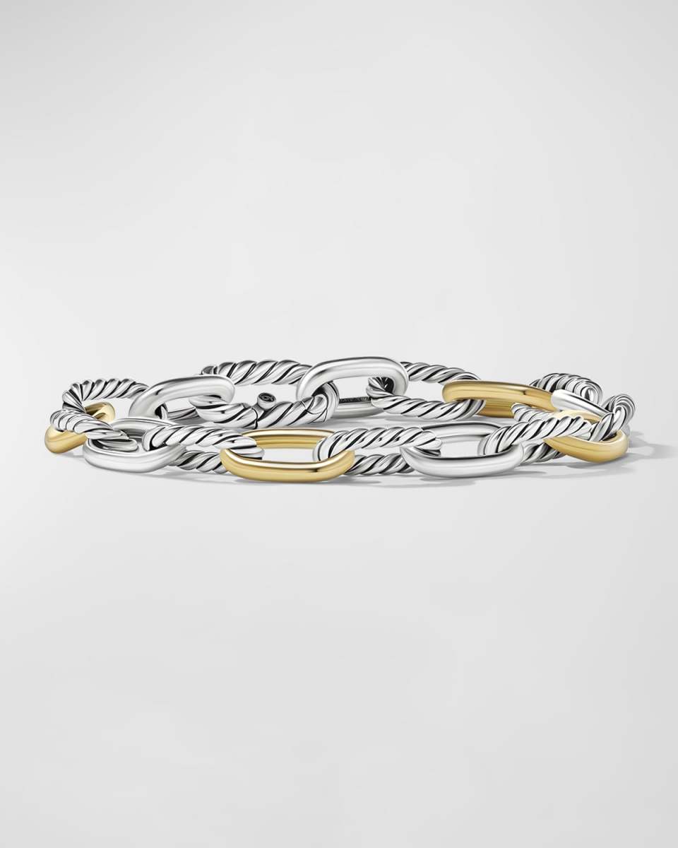 DY Madison Chain Bracelet in Silver with 18K Gold, 8.5mm