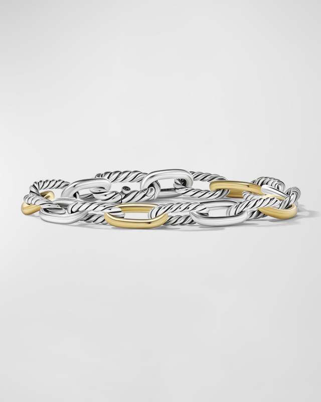DY Madison Chain Bracelet in Silver with 18K Gold, 8.5mm
