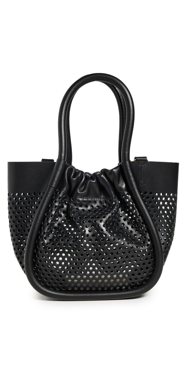Proenza Schouler Extra Small Ruched Tote in Perforated Leather Black