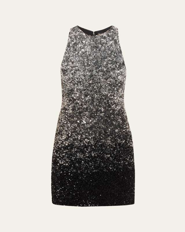 Pania Sequined Ombre Racerback Mini Dress