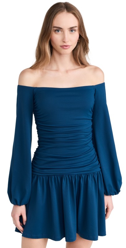 Susana Monaco Off Shoulder Poet Low Waist Dress Stratus