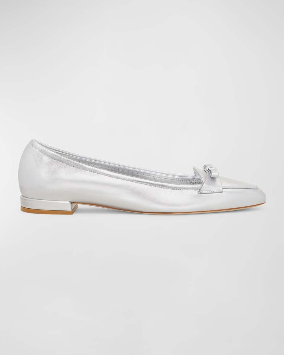 Tully Metallic Bow Ballerina Loafers