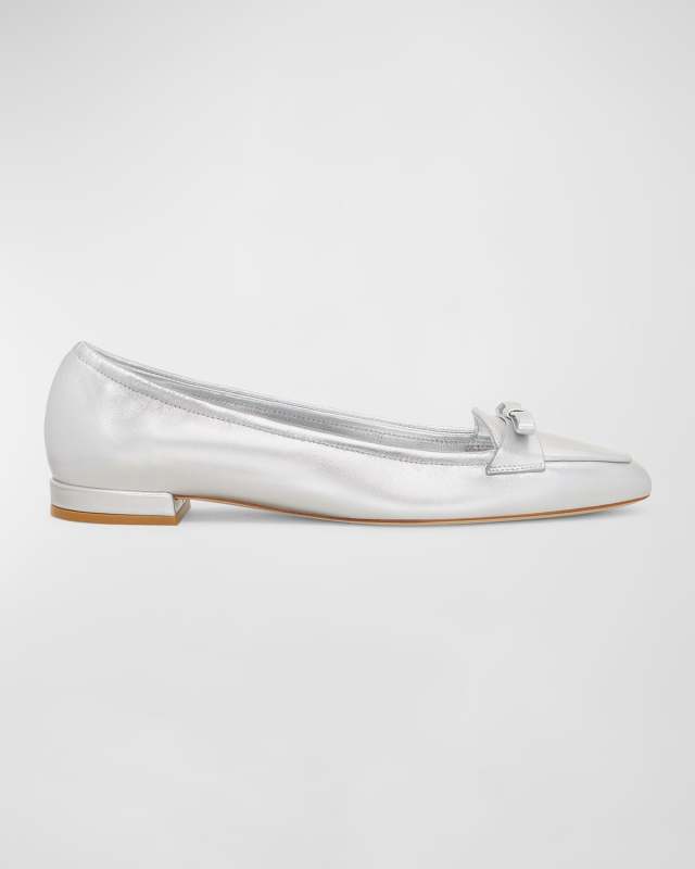 Tully Metallic Bow Ballerina Loafers
