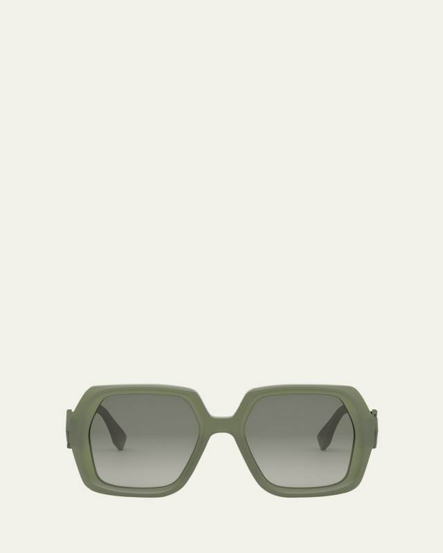 Fendi Diamond Green Acetate Square Sunglasses