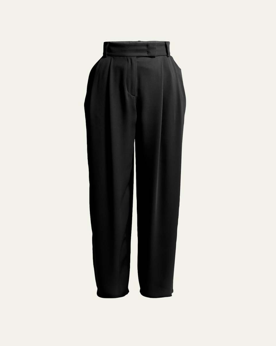Pintuck Silk Georgette Trousers