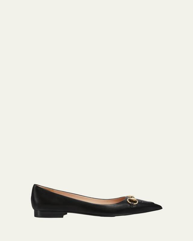 Erin Leather Horsebit Ballerina Flats