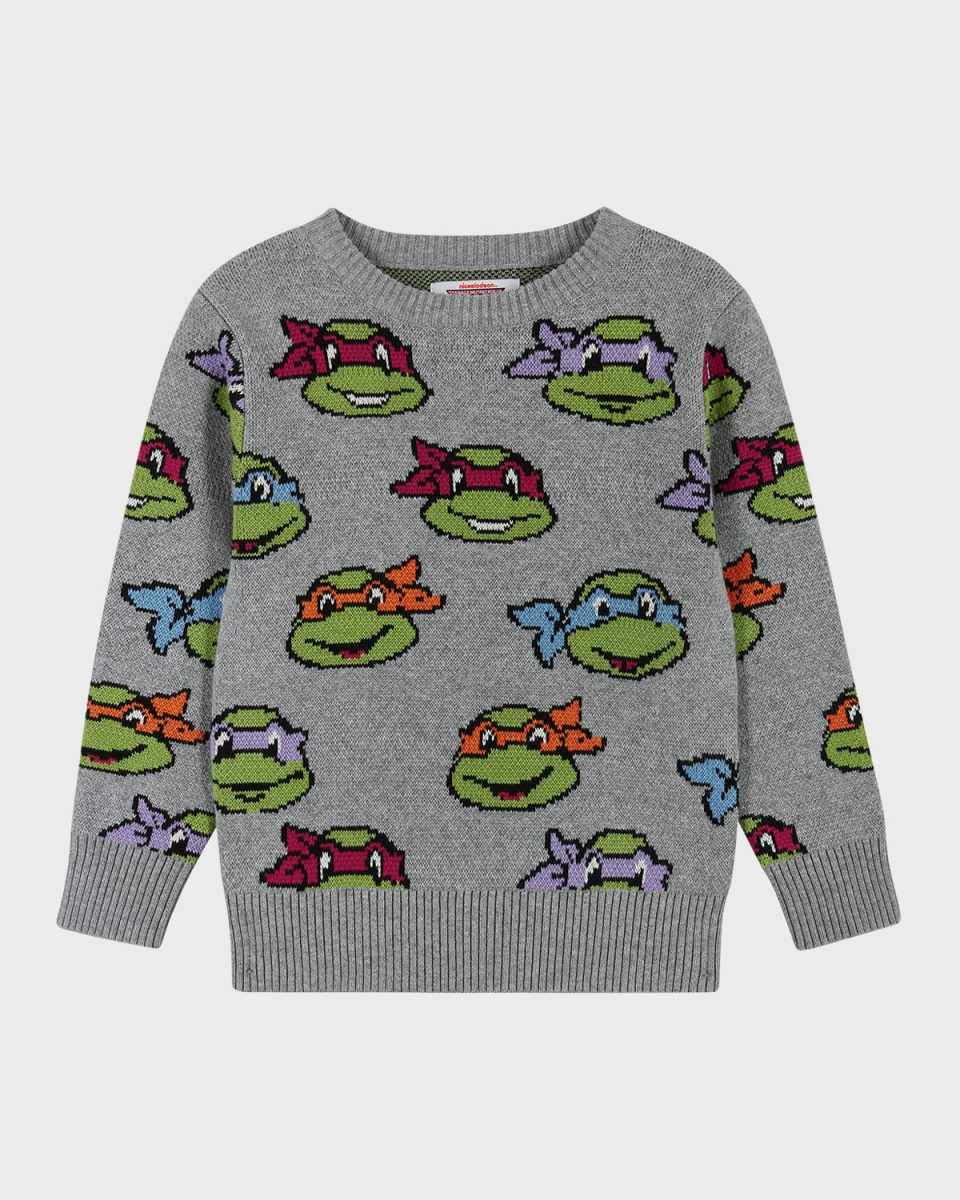 x Teenage Mutant Ninja Turtles Jacquard Sweater, Size 8-14
