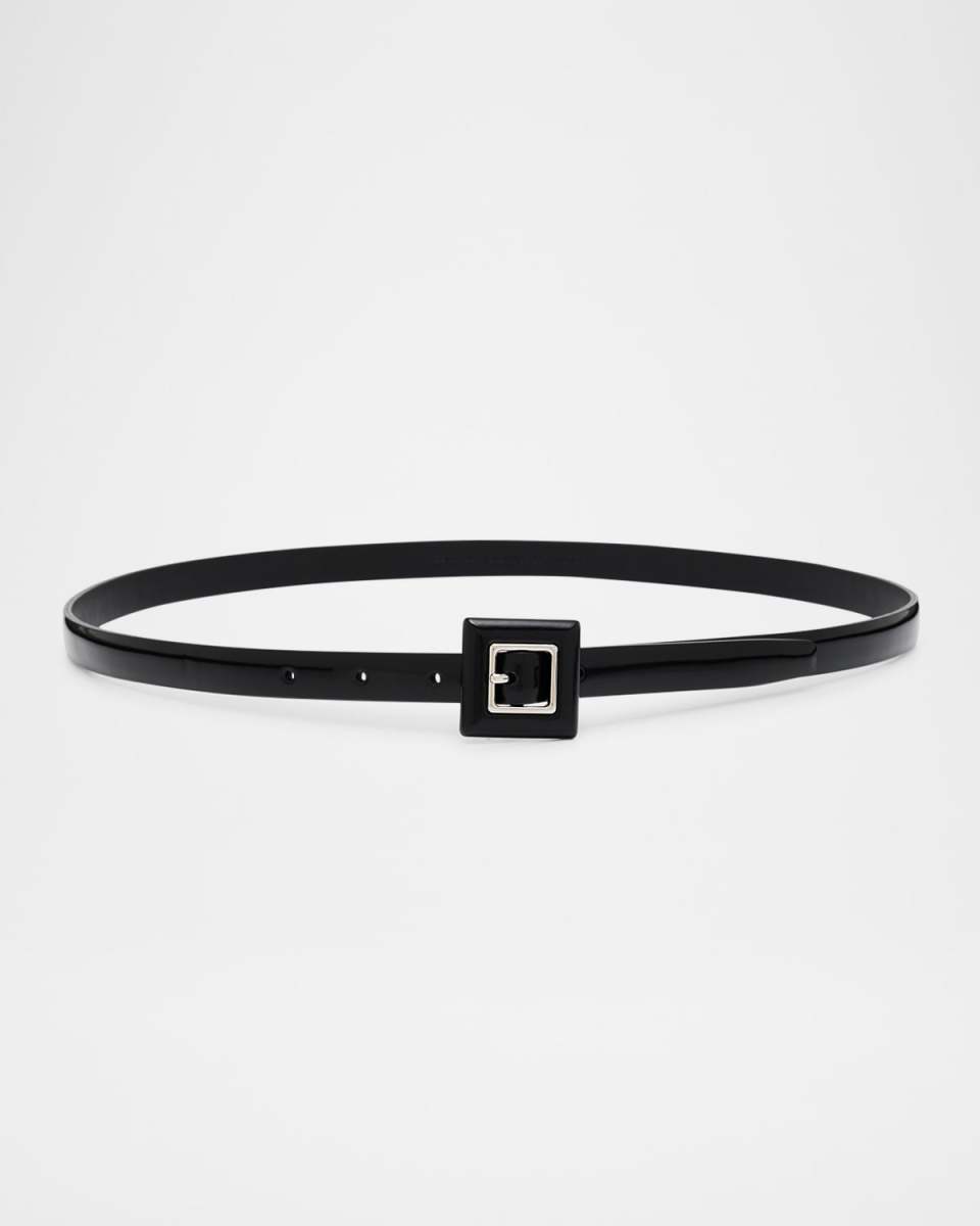 Square Buckle Thin Leather Belt