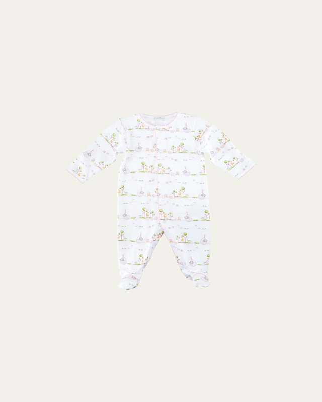 Noah's Ark Printed Footie Pajamas, Size Newbor