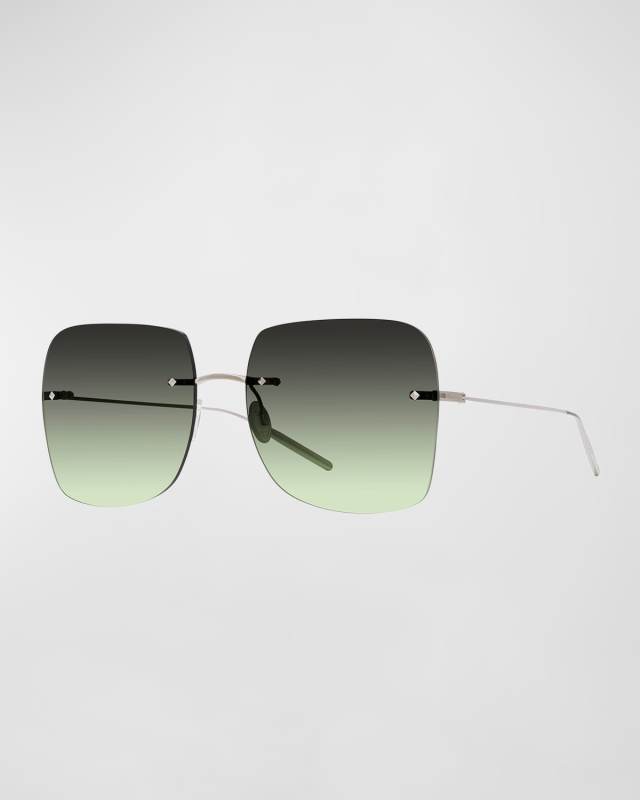 Sharona Rimless Silver Titanium Square Sunglasses